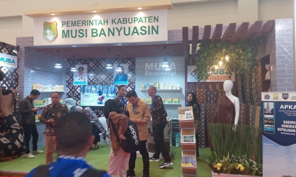 Wapres Gunakan Syal Gambo Muba, Stand Muba di AOE 2023 Curi Perhatian Pengunjung