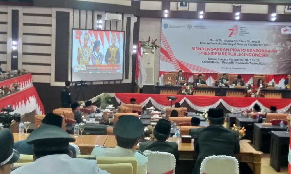 Peringati HUT RI ke 78, DPRD OKI Gelar Live Streaming Pidato Kenegaraan Presiden Jokowi