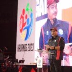 Pukul Bola Voli, Menpora Dito Bareng Menhan Prabowo Subianto Resmikan Puncak Peringatan Haornas 2023