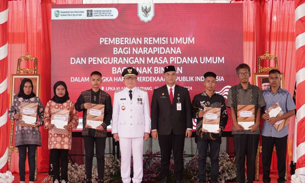 HUT RI ke 79, Pemprov Sumsel Berikan Remisi Kepada 11,695 Warga Binaan dari 20 Lapas