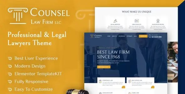 Counsel – Law Firm Elementor Template Kit