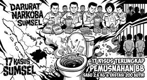 17 Kasus Narkoba Terungkap di Sumsel, 2,6 Kg Sabu dan 200 Ekstasi Dimusnahkan